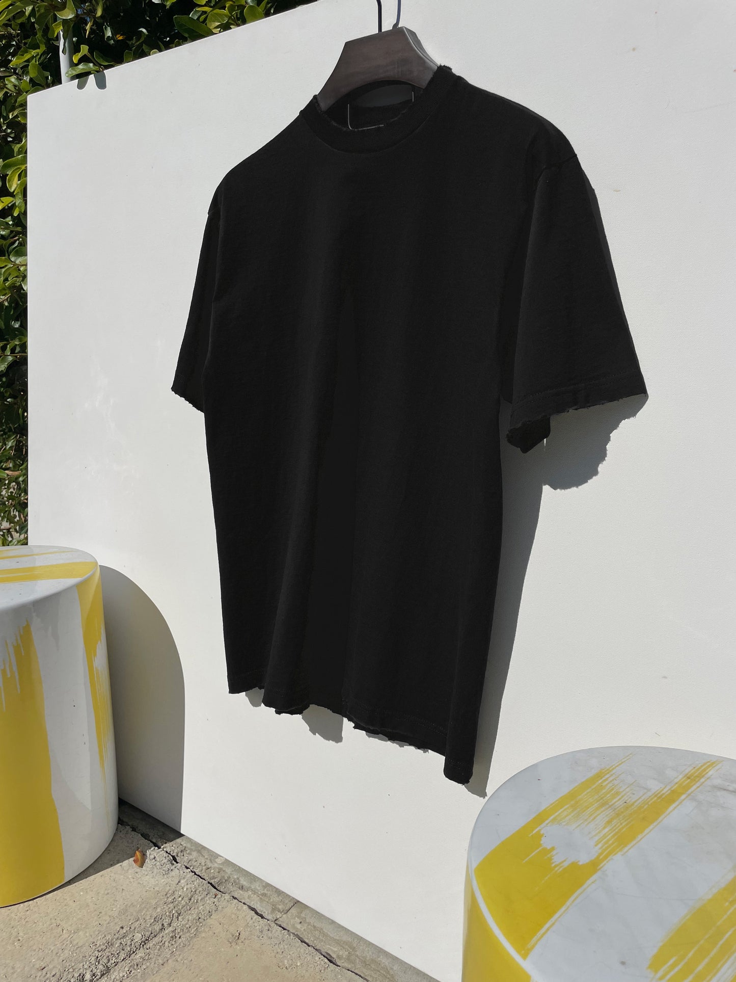 Sixelar hand distressed Black t-shirt Blanks for a genuine vintage look