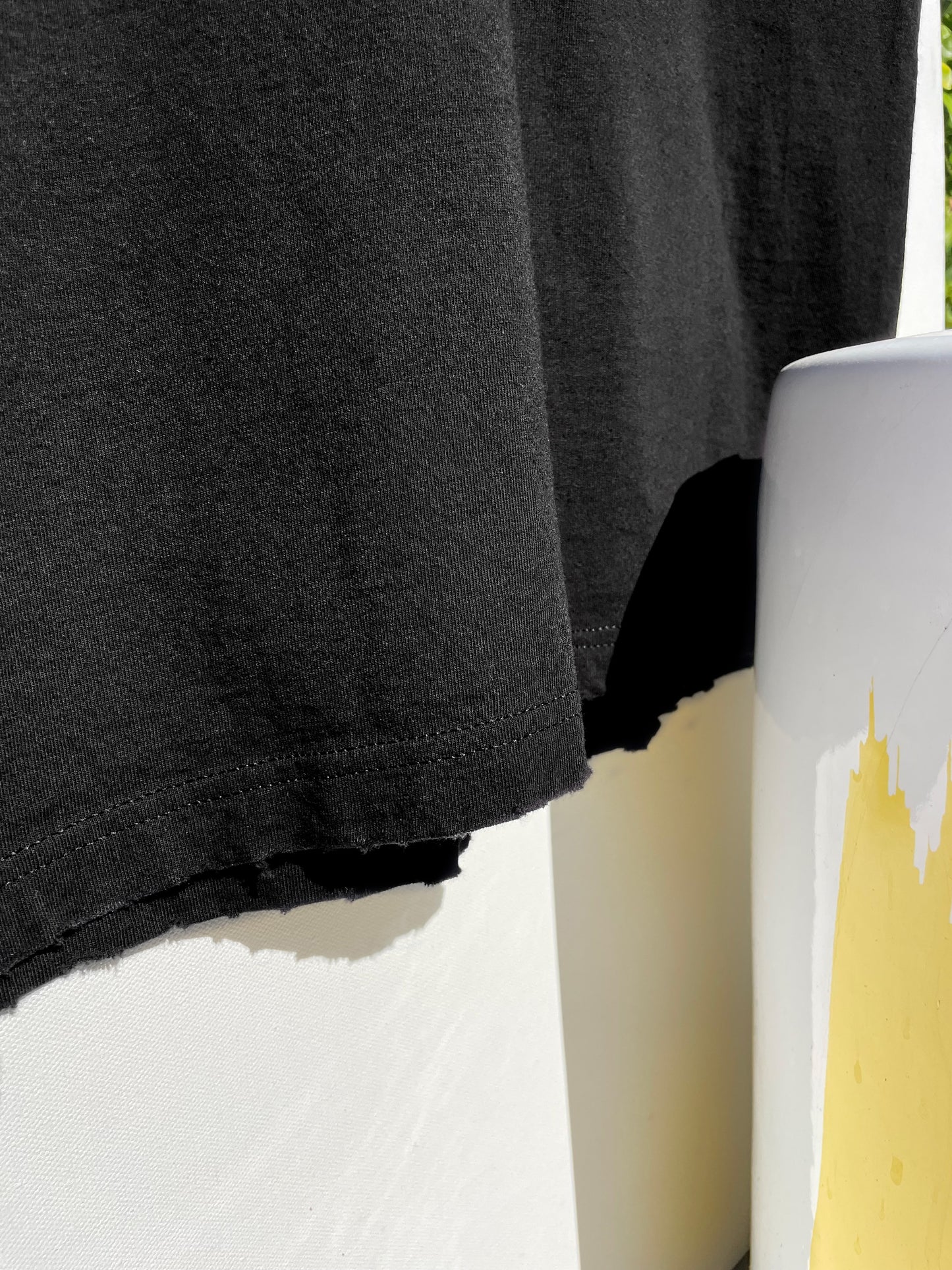 Sixelar hand distressed Black t-shirt Blanks for a genuine vintage look