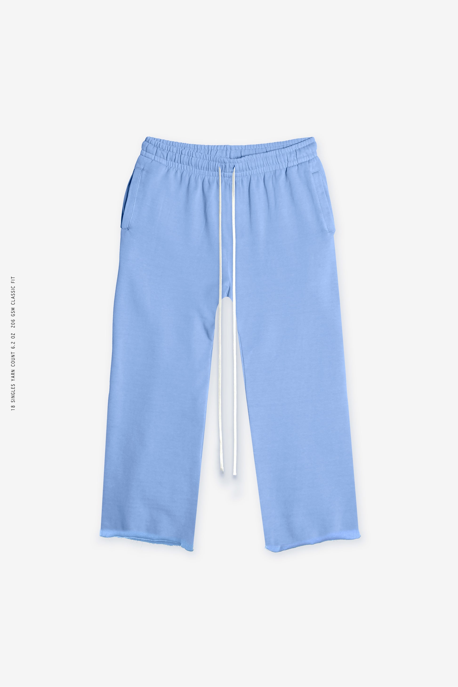 Sixelar Raw edge sweat pants garment dyed