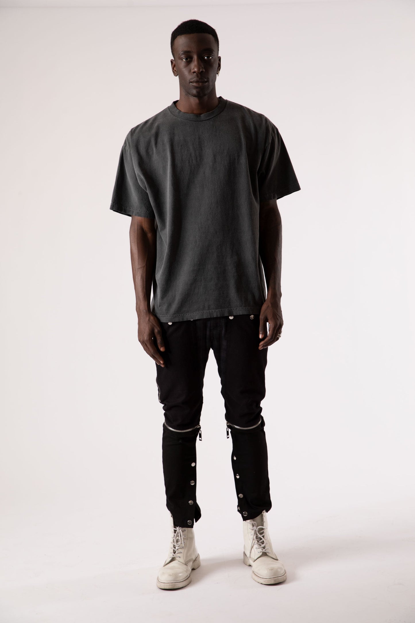 Sixelar hand distressed Charcoal t-shirt Blanks for a genuine vintage look