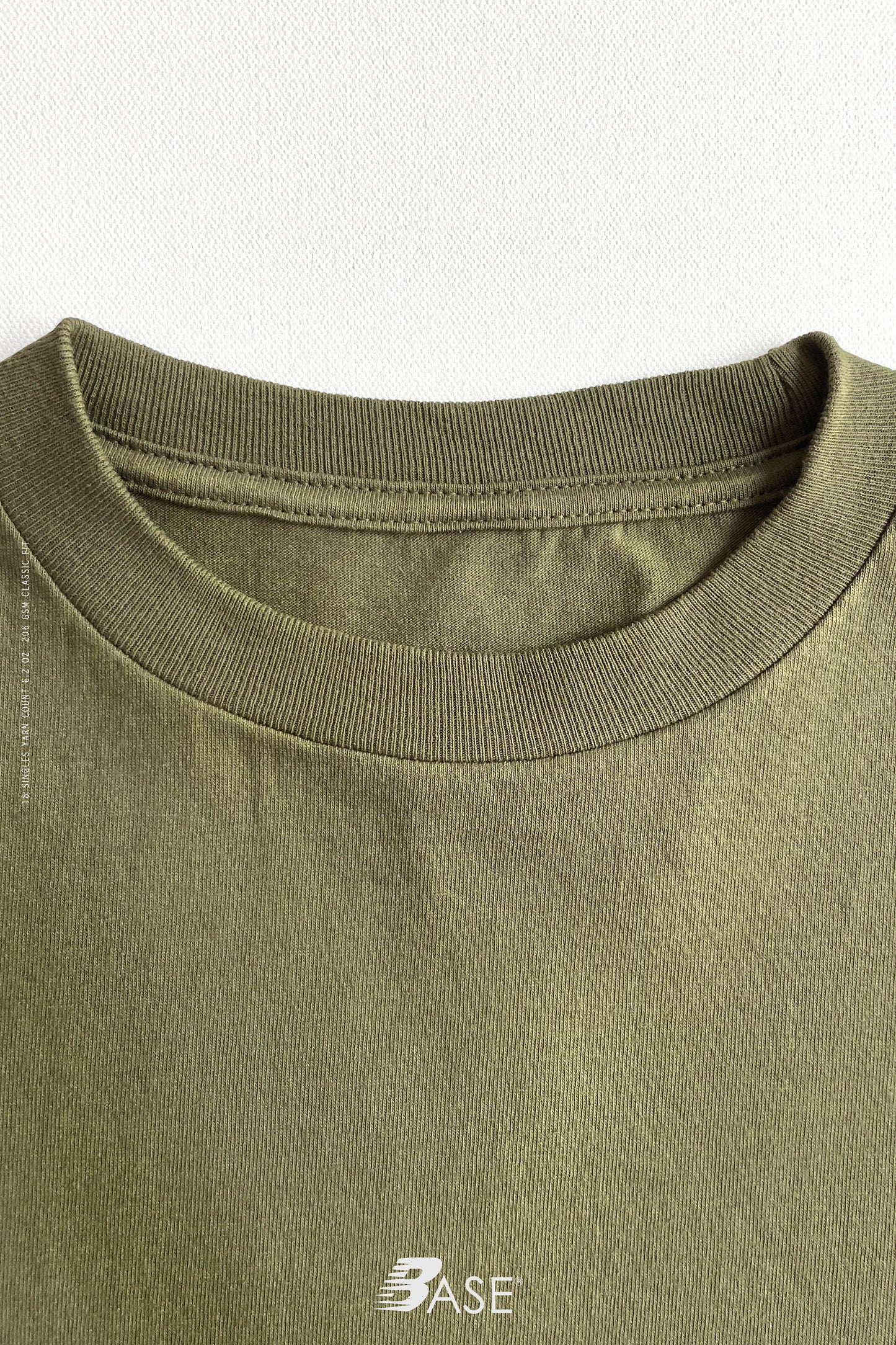 Sixelar BASE Olive blank neck rib detail.