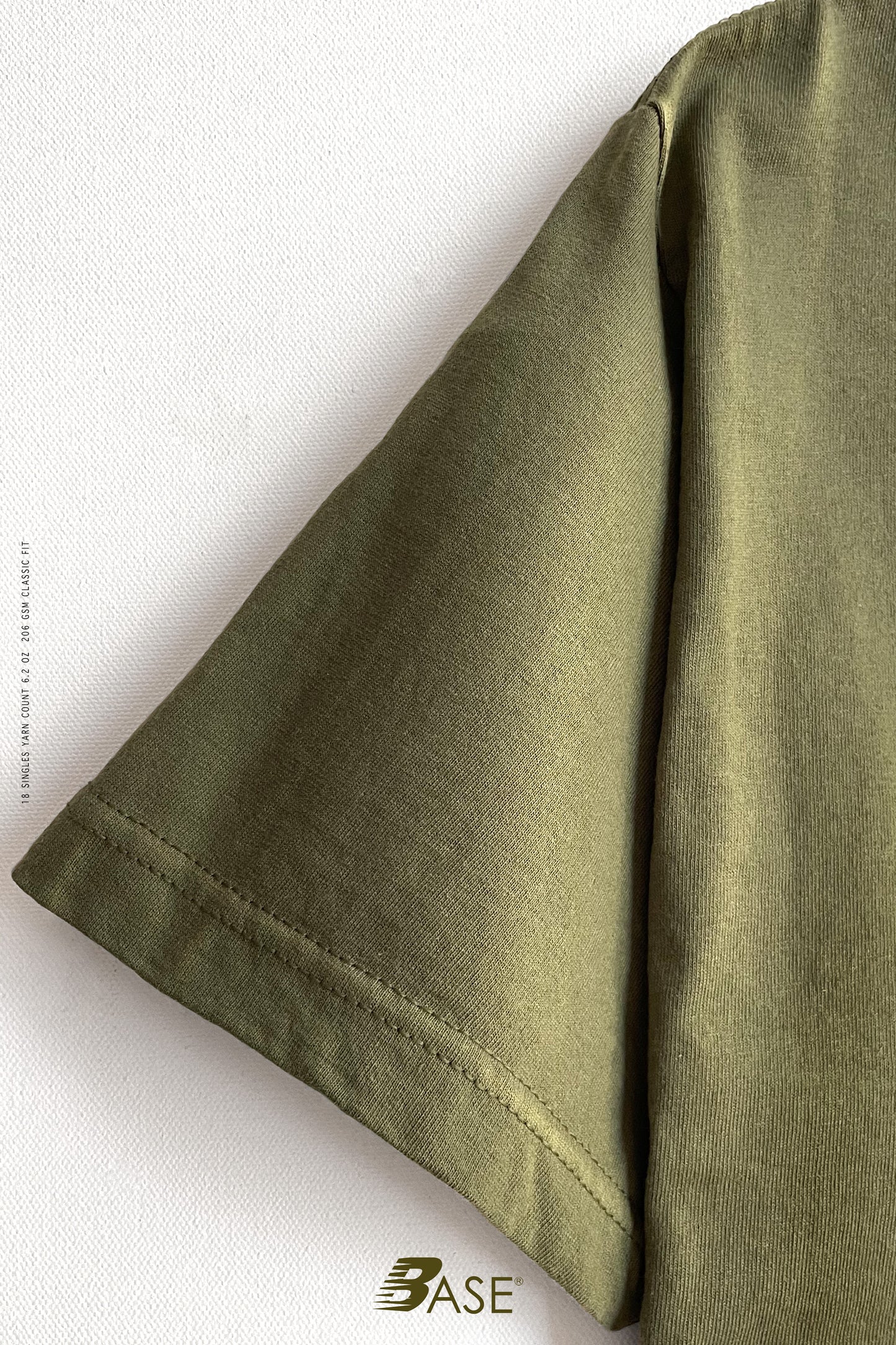 Sixelar BASE Olive blank sleeve detail.