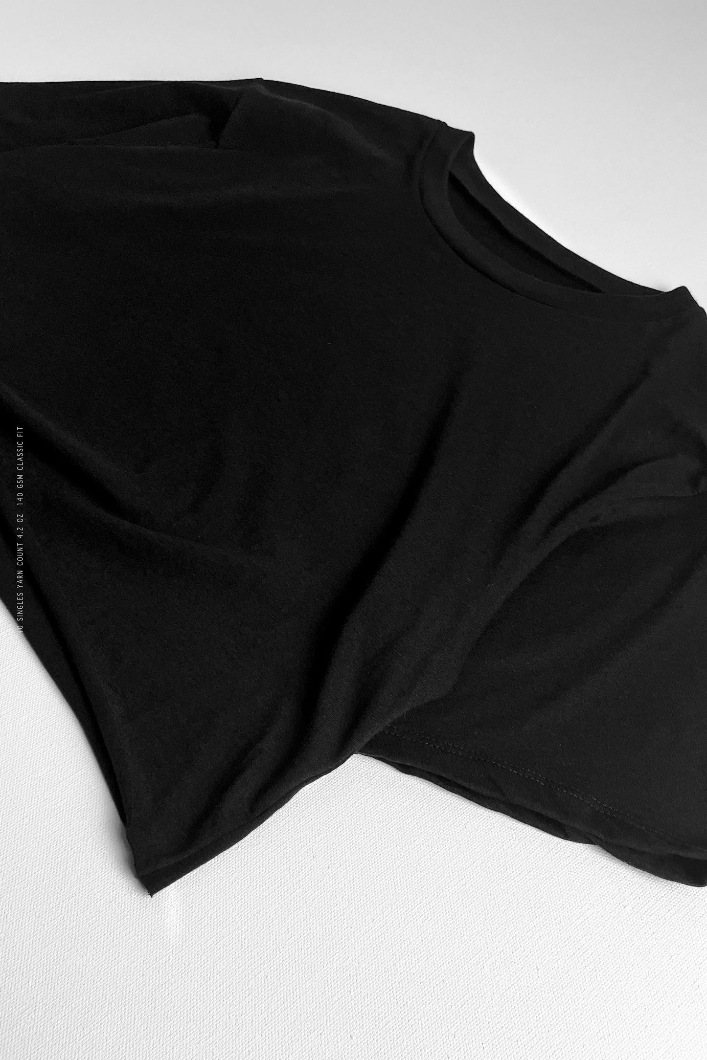 CLEARANCE - LIGHTWEIGHT CROP Black Blank