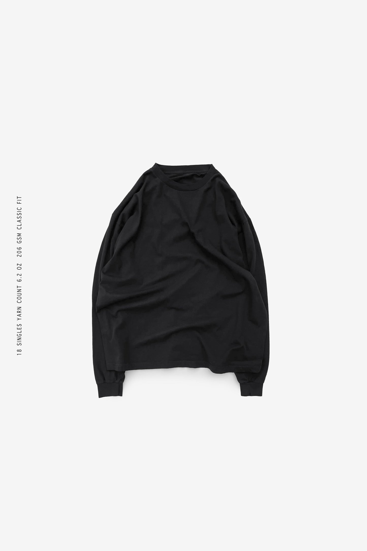 Sixelar Long sleeve Black blank t-shirt. flat