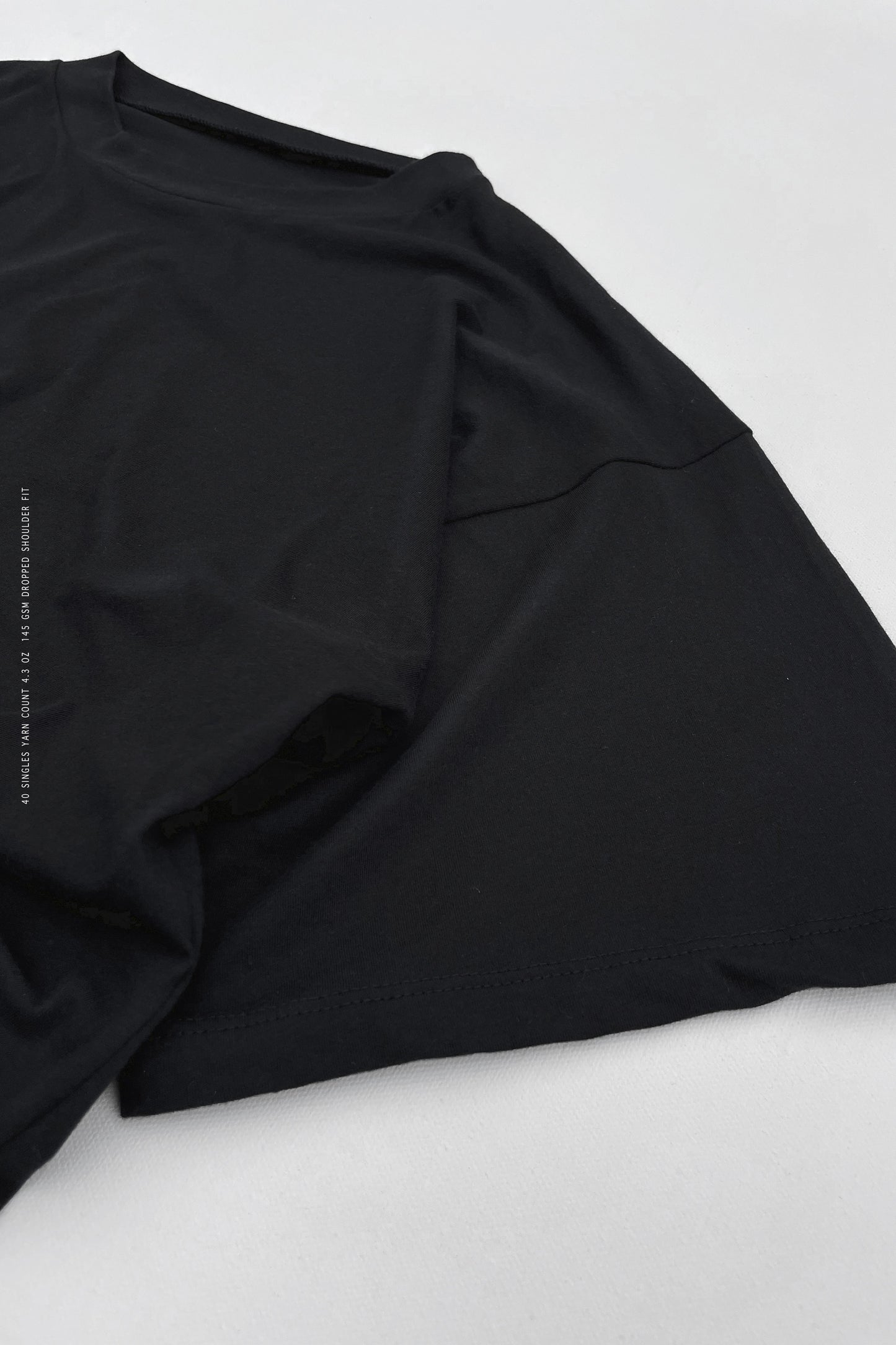 CLEARANCE - "SILK" CROPPED Black Blank