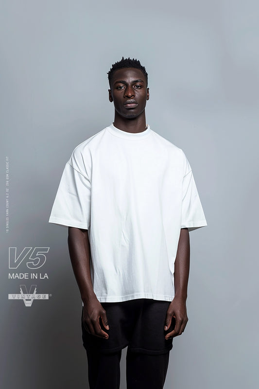 Sixelar Classic Fit Heavy weight oversized blank White tees