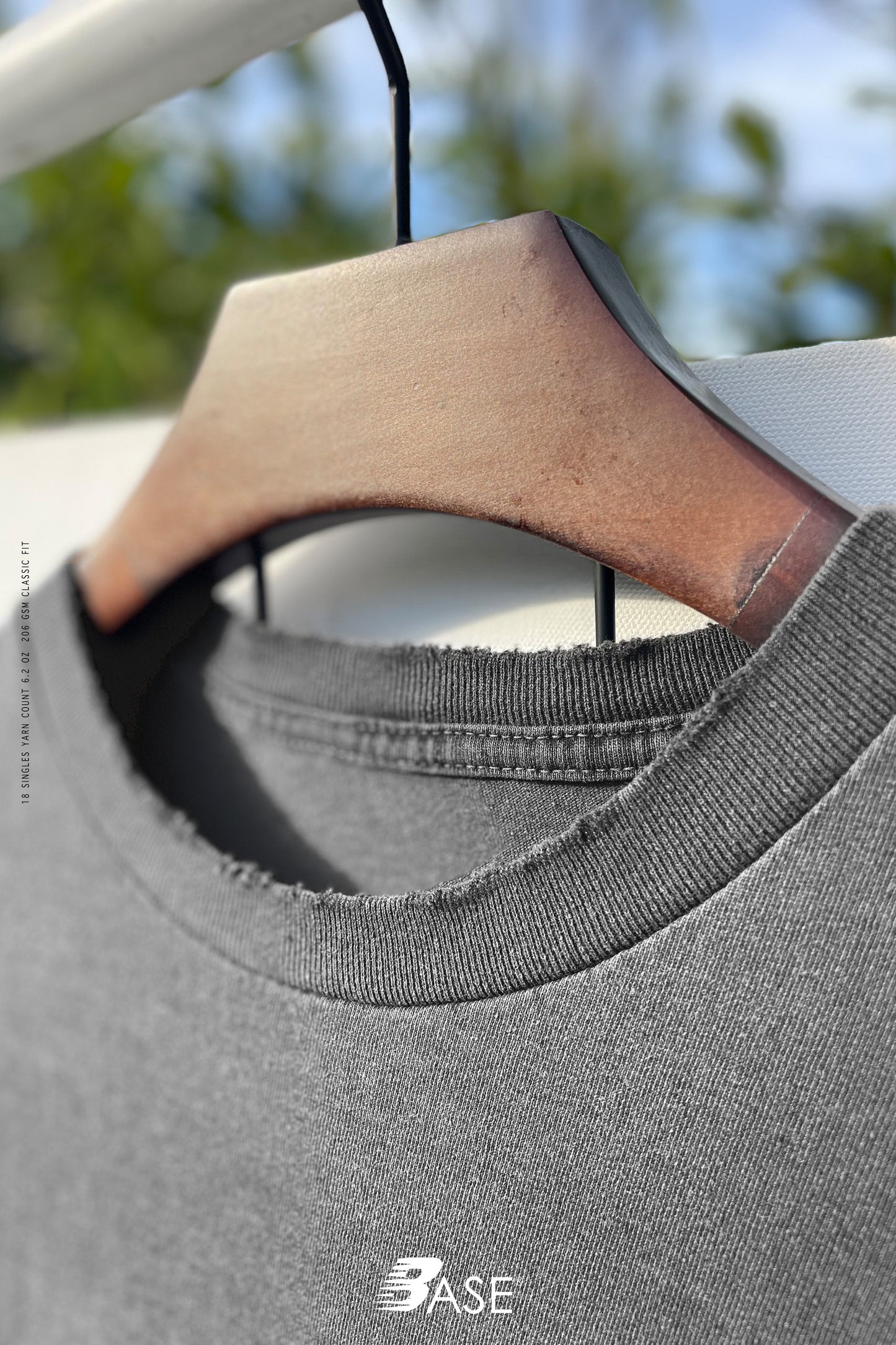 Sixelar hand distressed Charcoal t-shirt Blanks for a genuine vintage look