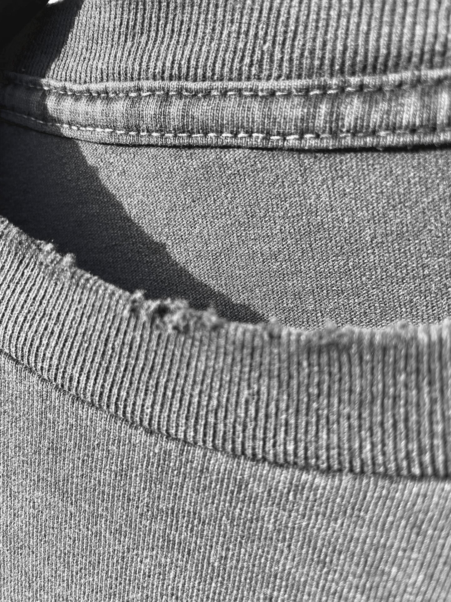Sixelar hand distressed Charcoal t-shirt Blanks for a genuine vintage look