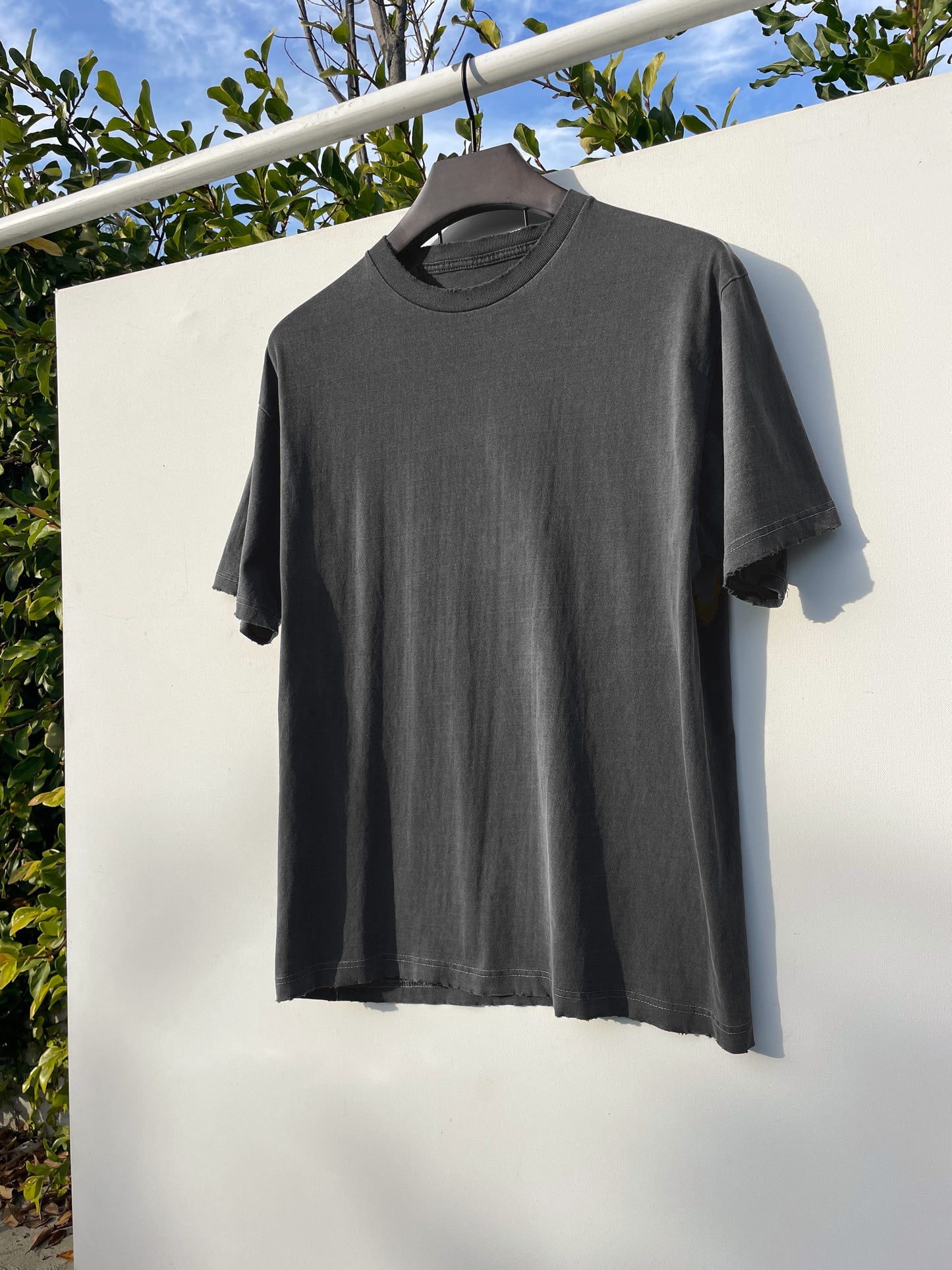 Sixelar hand distressed Charcoal t-shirt Blanks for a genuine vintage look