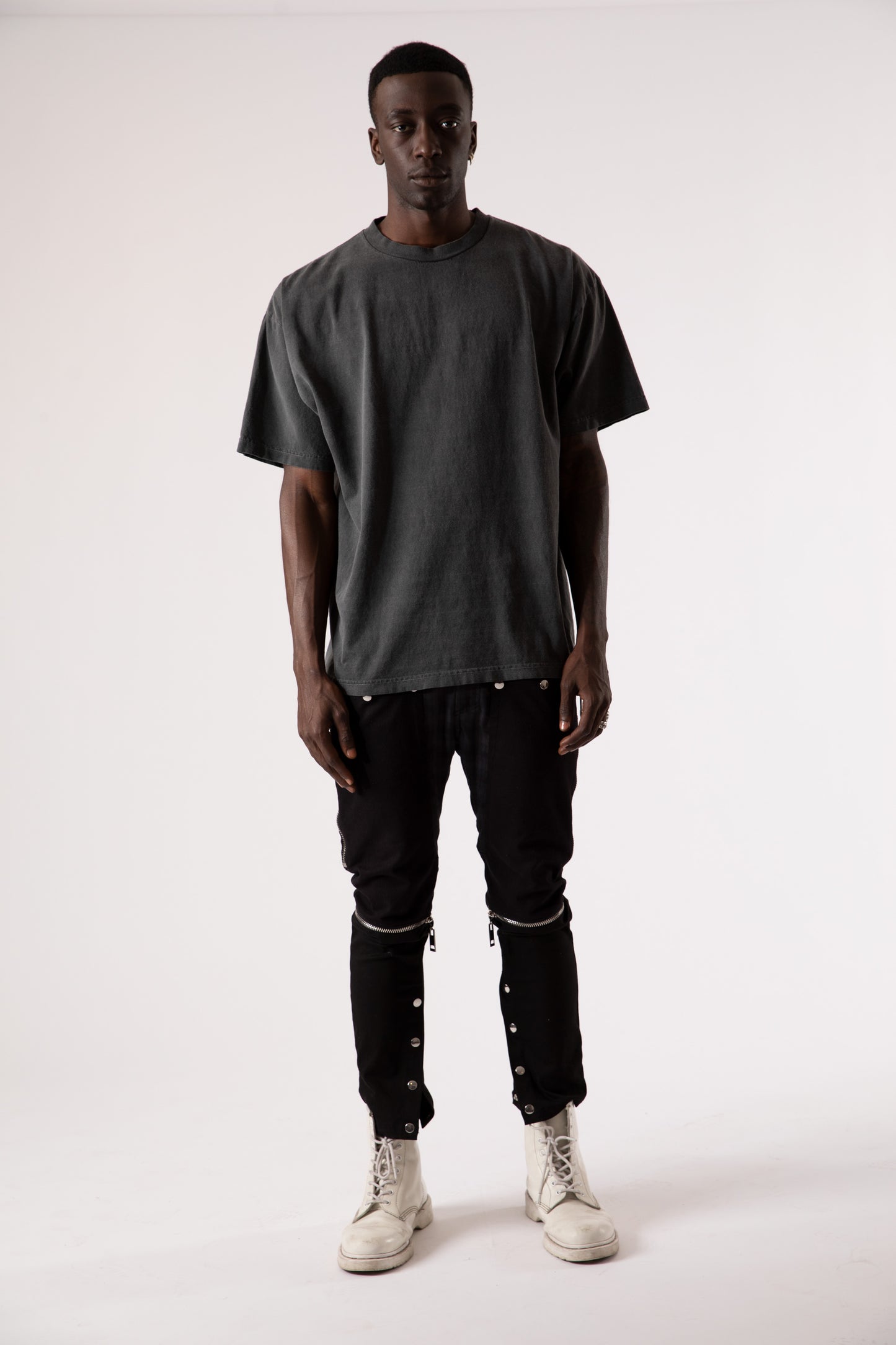 Sixelar BASE charcoal t-shirt garment dyed blank. The Best streetwear T-Shirt made in LA