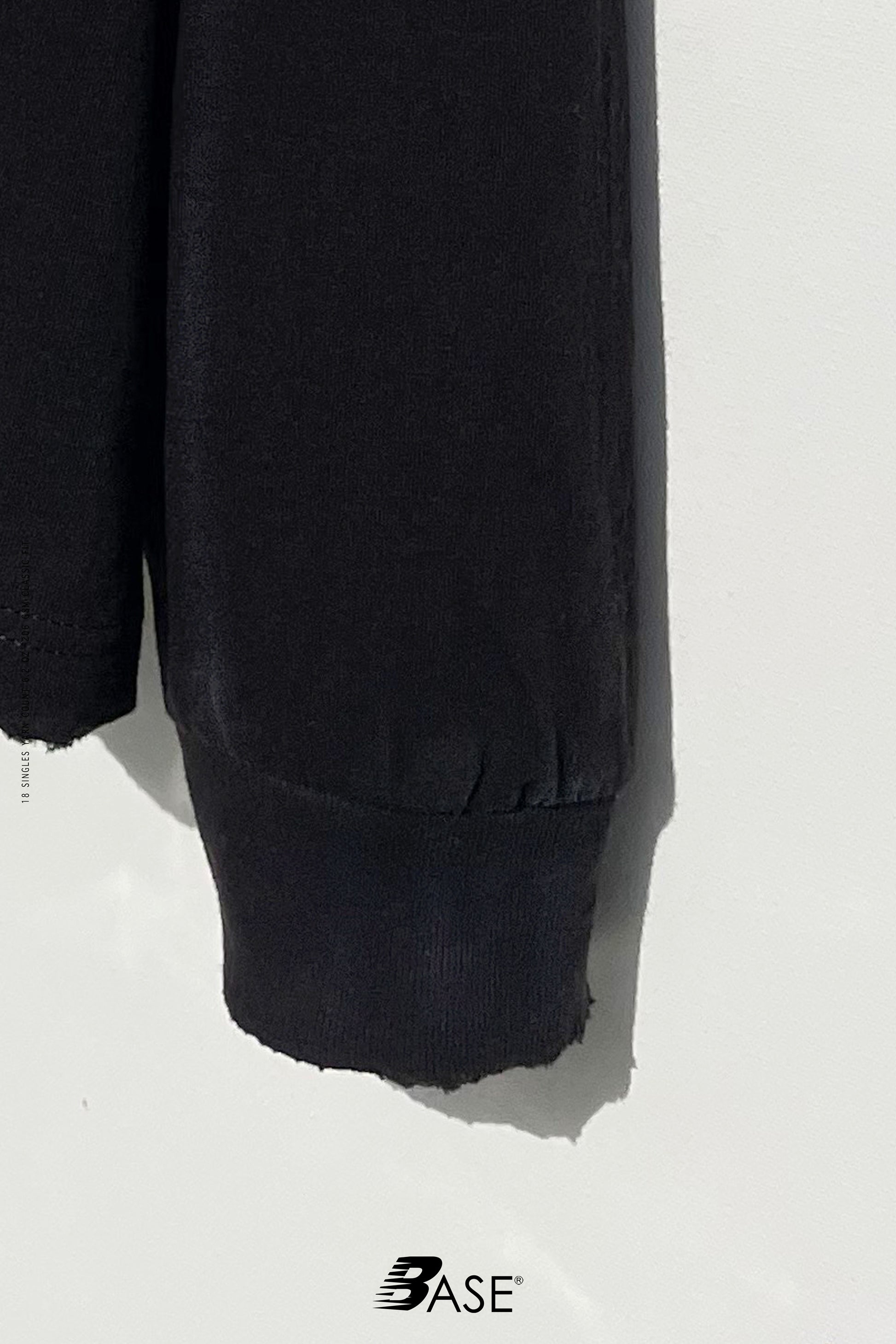 Sixelar Distressed Long sleeve Black blank t-shirt. Luxury Blank tees
