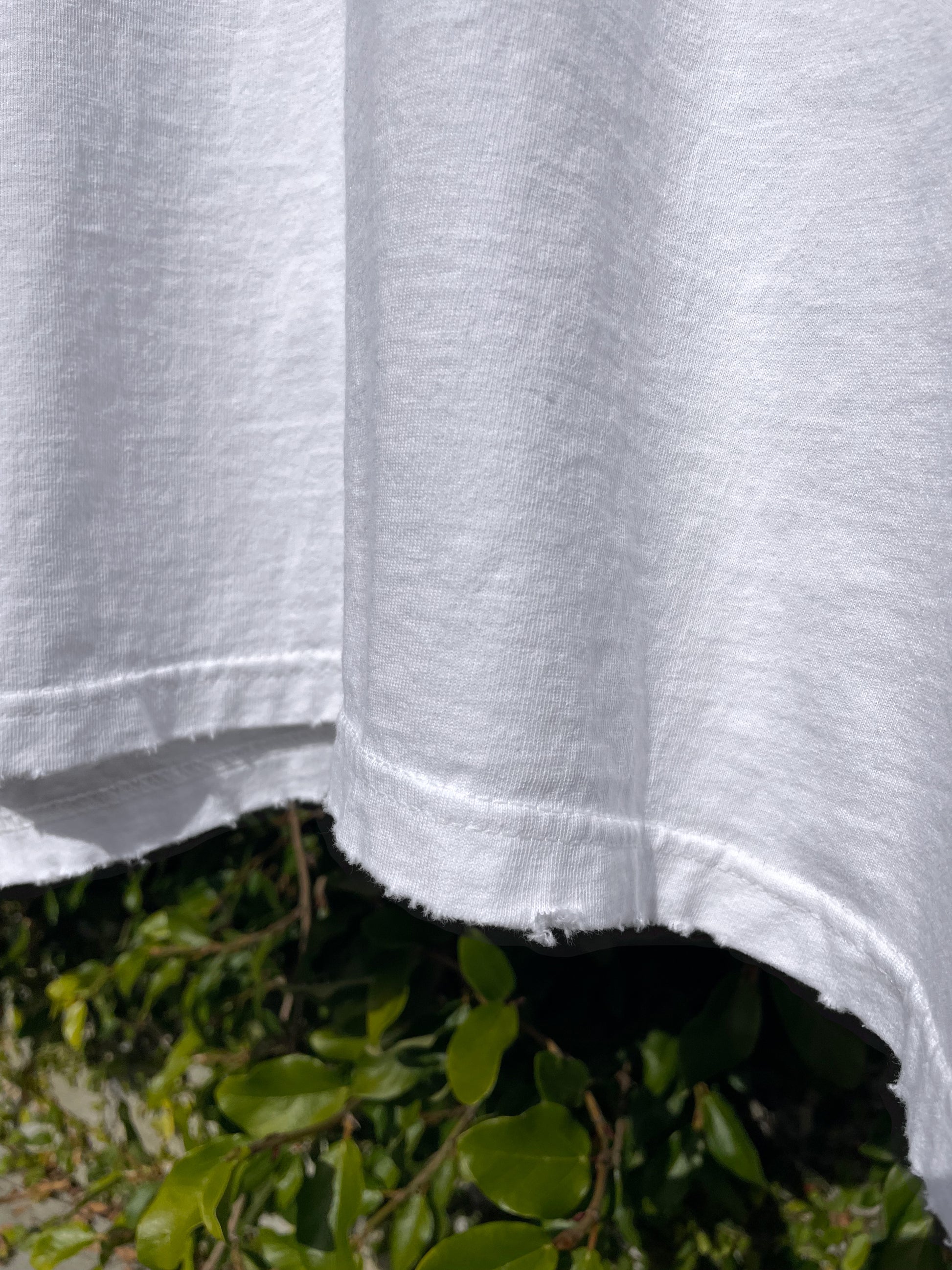 Sixelar Distressed Long sleeve white blank t-shirt. Luxury Blank tees