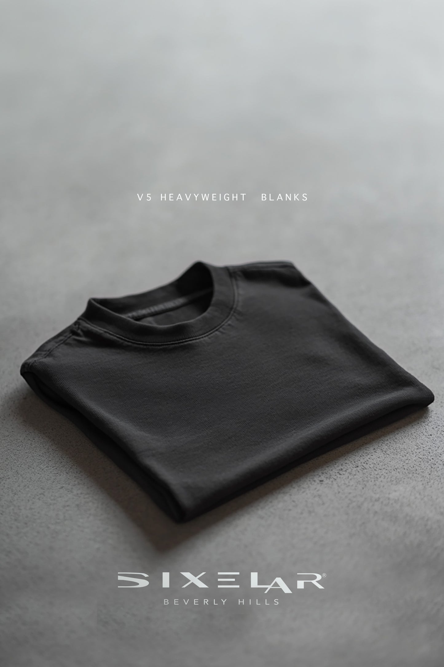 Sixelar Classic Fit Heavy weight oversized blank Vintage Dark grey tees