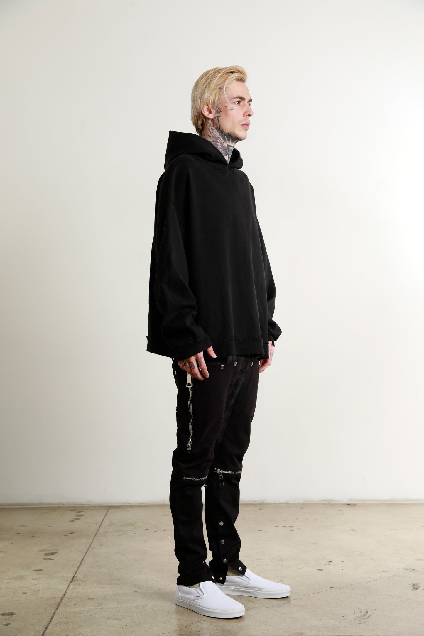 Sixelar MIDNIGHT Heavyweight Blank Hoodie Side view