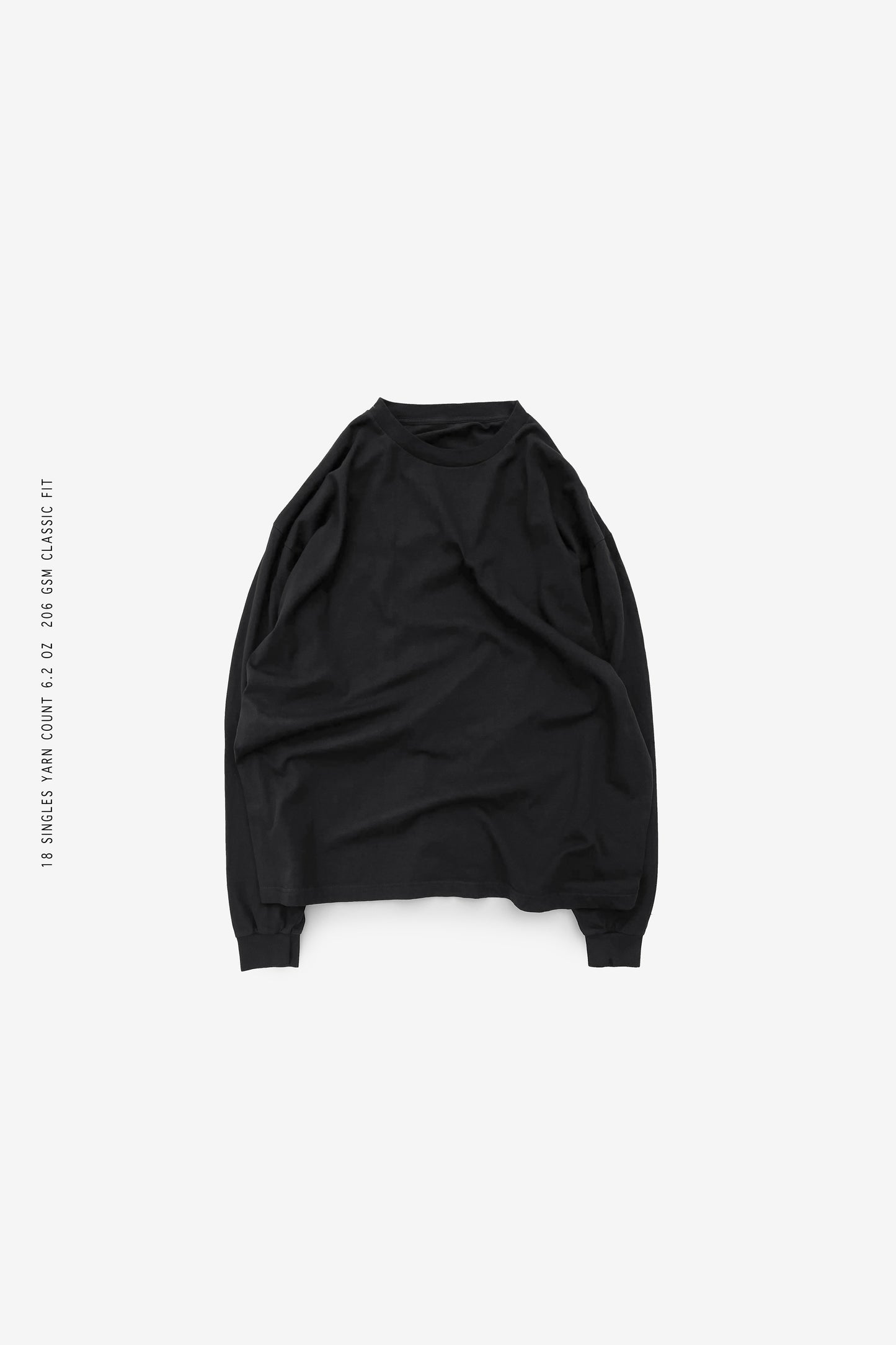 Sixelar Long sleeve Black blank t-shirt. flat
