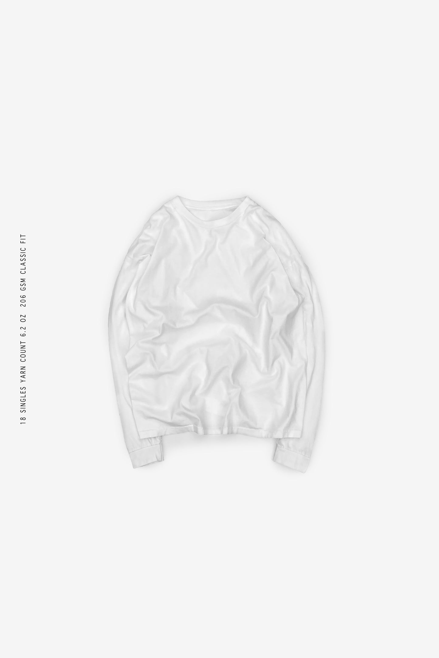 Sixelar Long sleeve White blank t-shirt flat.