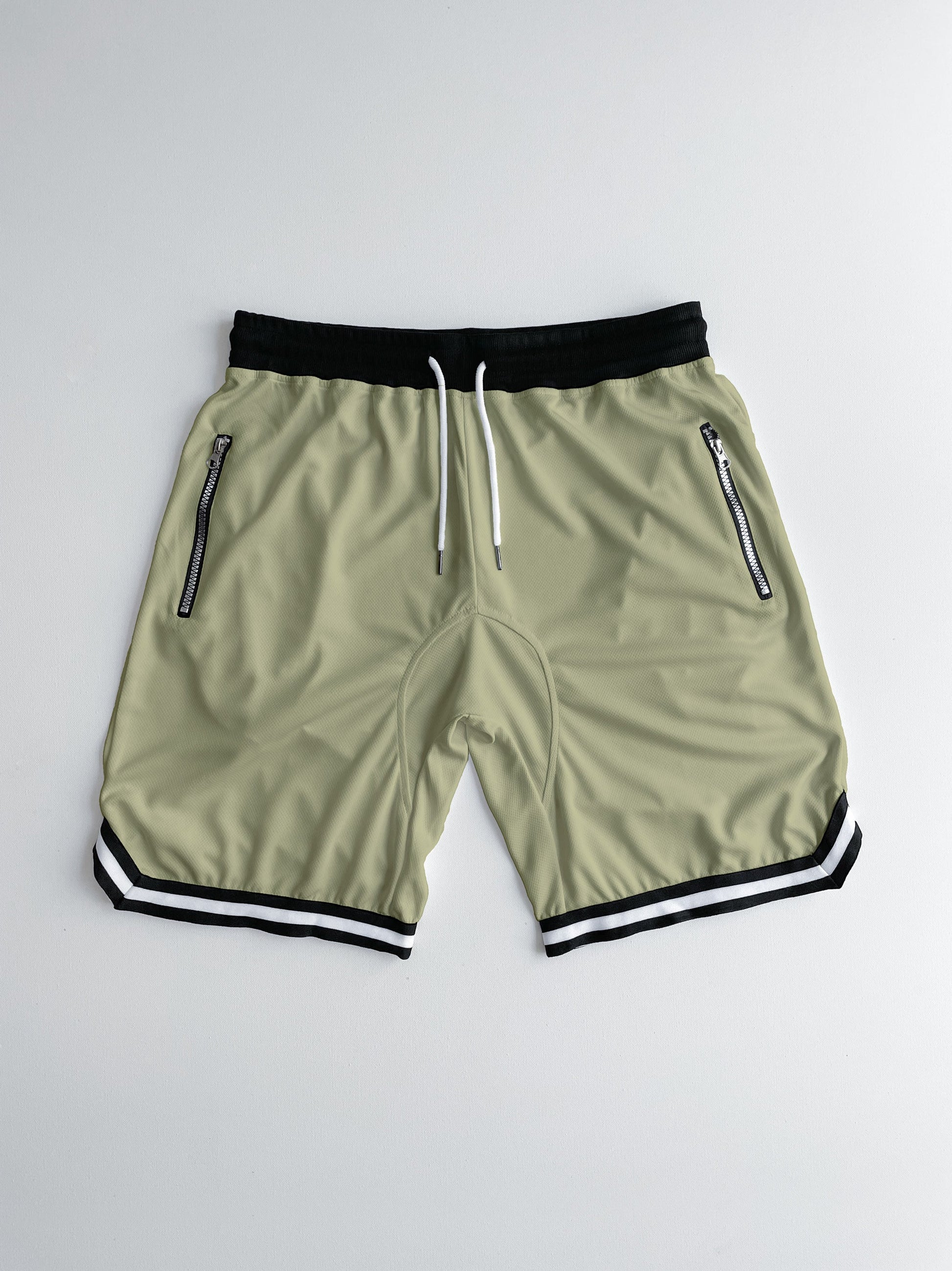 Mesh Basketball Shorts - Green / Black / White – bLAnk company