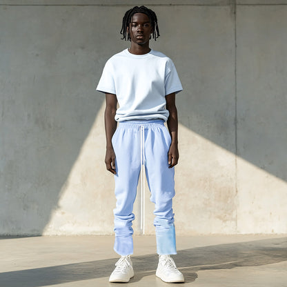 Sixelar Raw edge sweat pants garment dyed