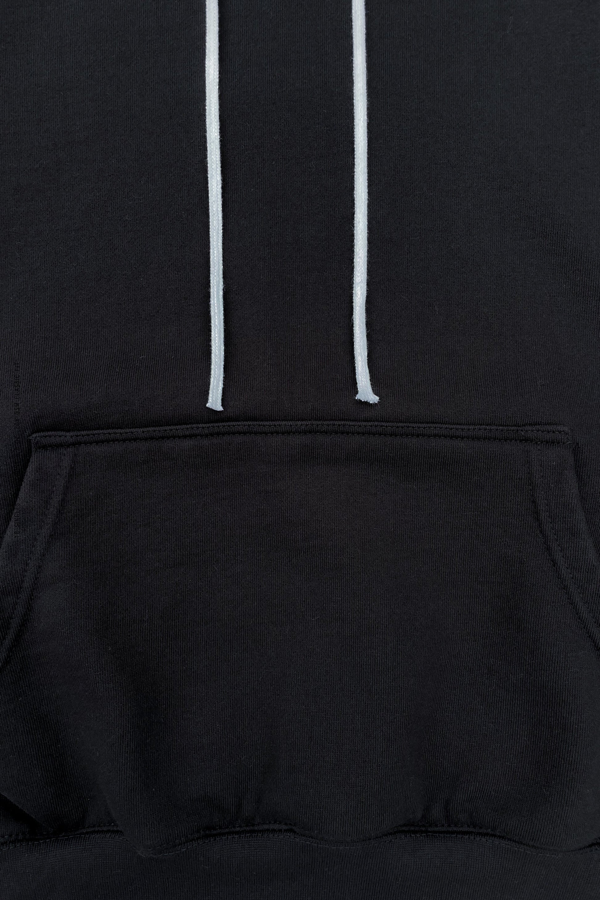 Sixelar Classic Heavyweight Blank Hoodie white cords blank detail 