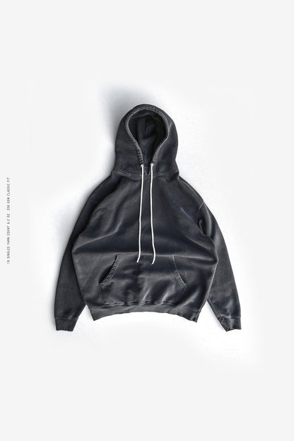 Sixelar Classic Heavyweight streetwear Blank Hoodie Pigment dyed Charcoal 
