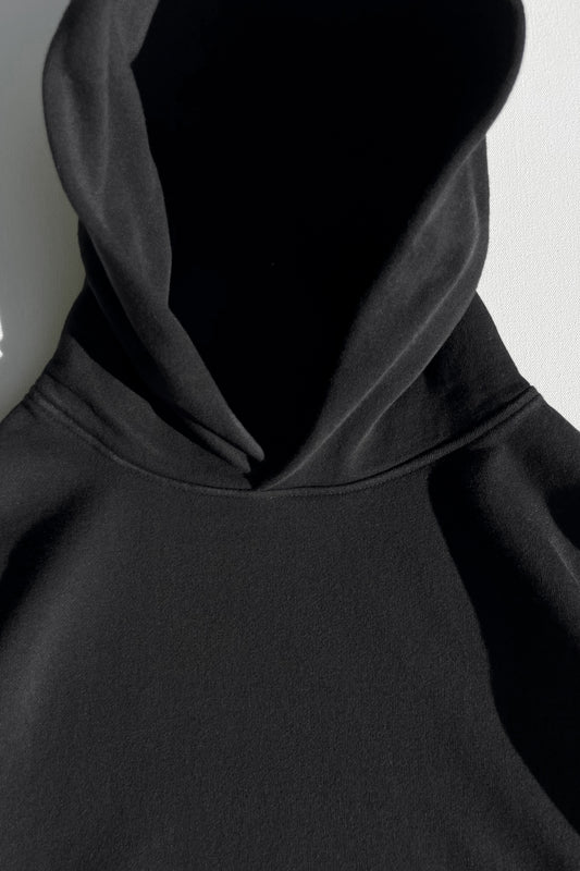 Sixelar cordeless Classic Heavyweight Blank Hoodie blank cordless hood detail