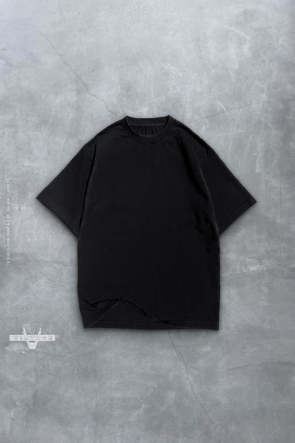 Sixelar Classic Fit Heavy weight oversized blank Vintage Black tees