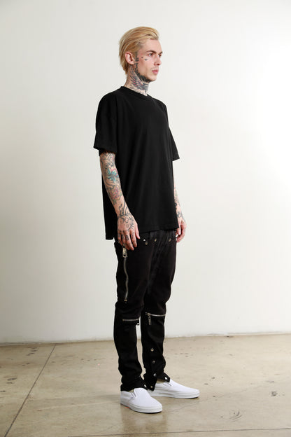 Sixelar Classic Fit Heavy weight oversized blank Vintage Black tees