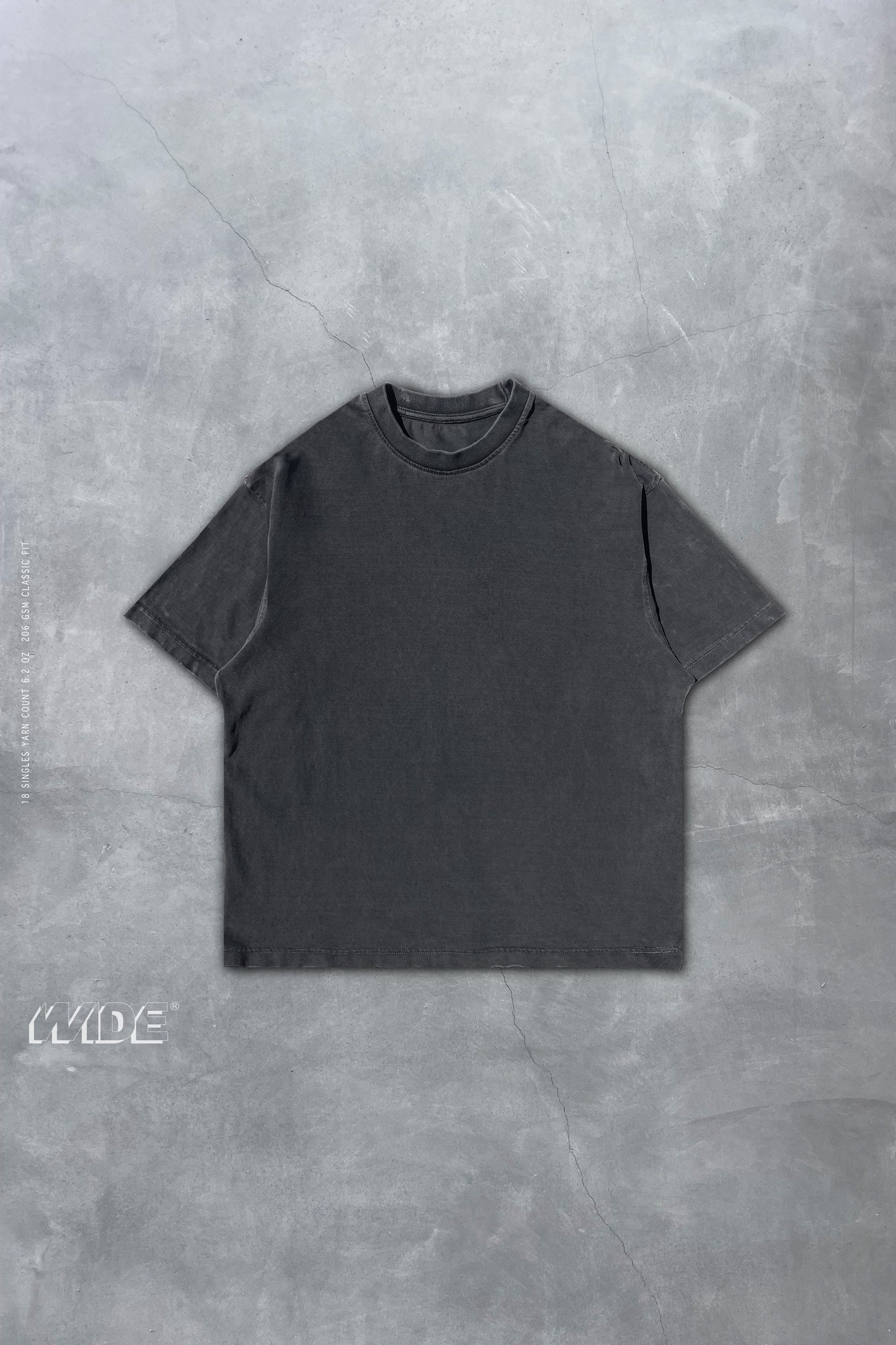 Sixelar WIDE Fit Heavy weight oversized wider frame drop shoulder blank Charcoal tees