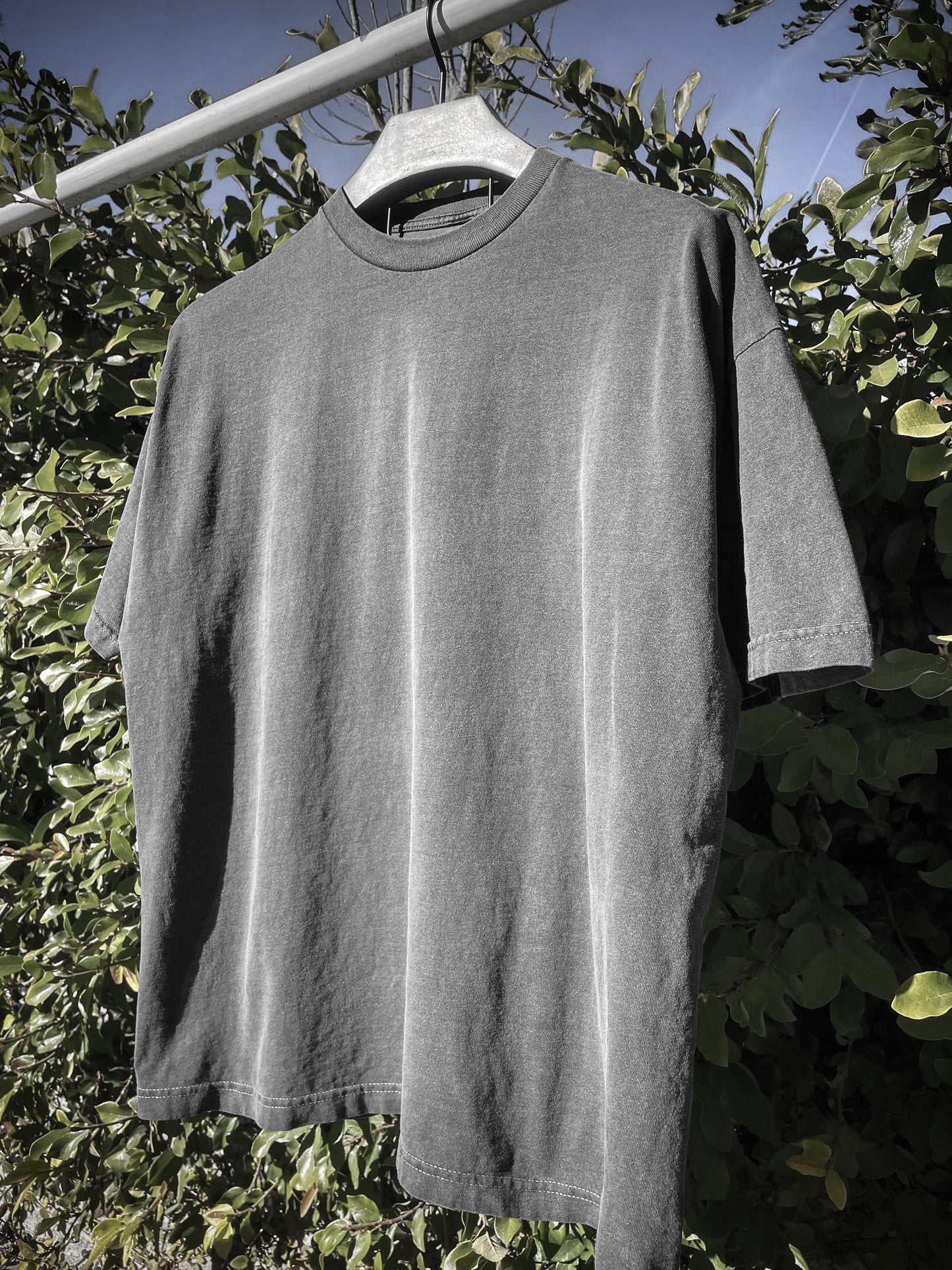 Sixelar BASE charcoal t-shirt garment dyed blank. The Best streetwear T-Shirt made in LA