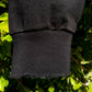 Sixelar distressed  Long sleeve Black blank t-shirt cuff detail