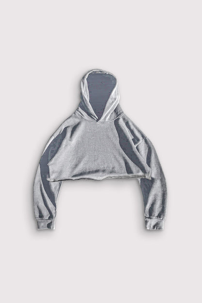 Sixelar cordless cropped hoodie Heather Grey