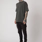 Sixelar Vintage Charcoal t-shirt blank v4.5 back side view male model