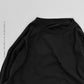 Sixelar Long sleeve Black blank t-shirt. rib neck detail