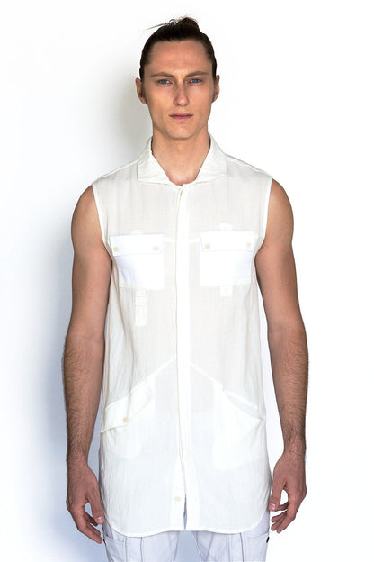 LAUREL SLEEVELESS SHIRT - SIXELAR