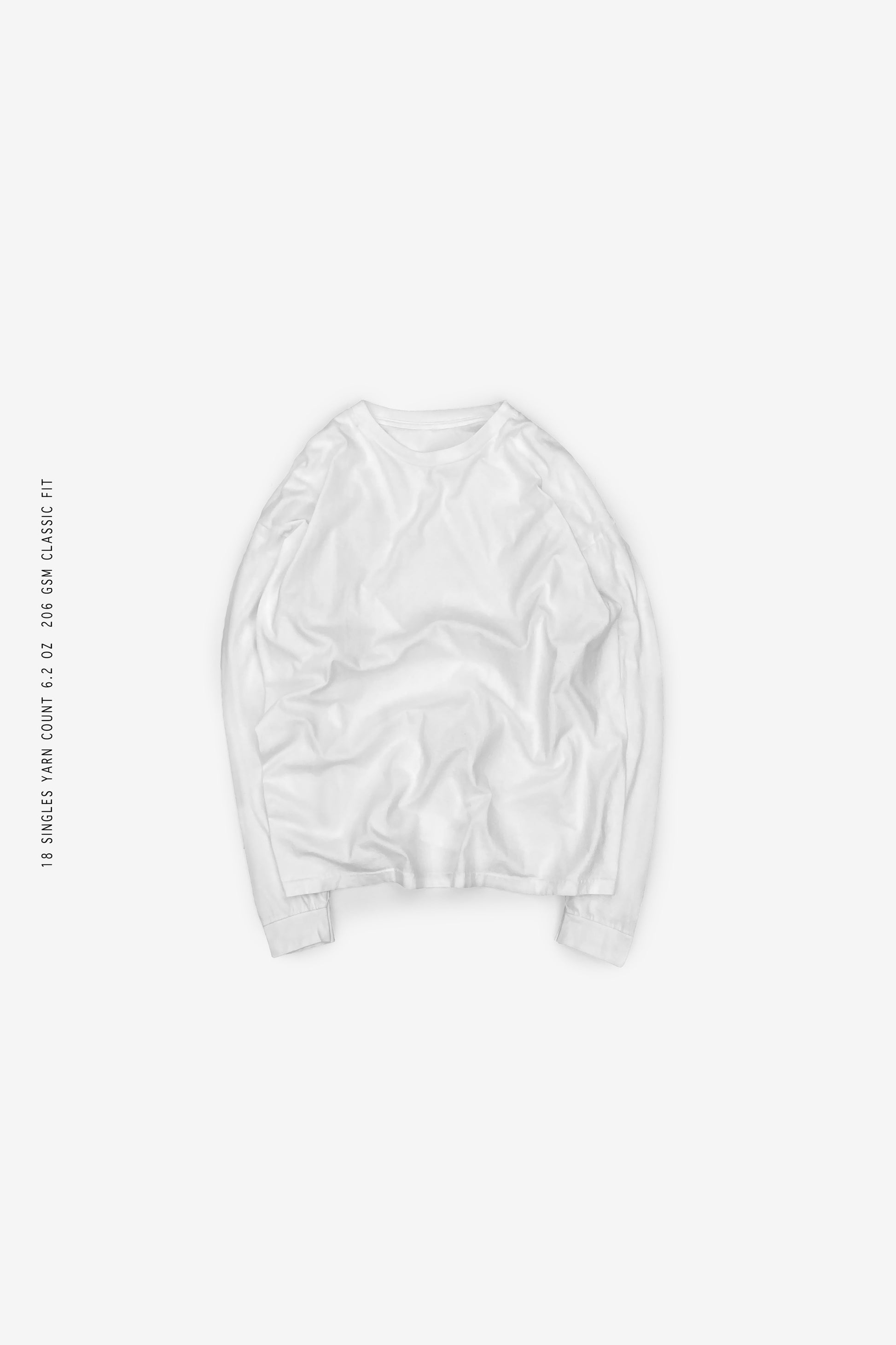 Sixelar Long sleeve White blank t-shirt flat.