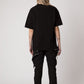 Sixelar Vintage Black t-shirt blank v4.0 back view female model